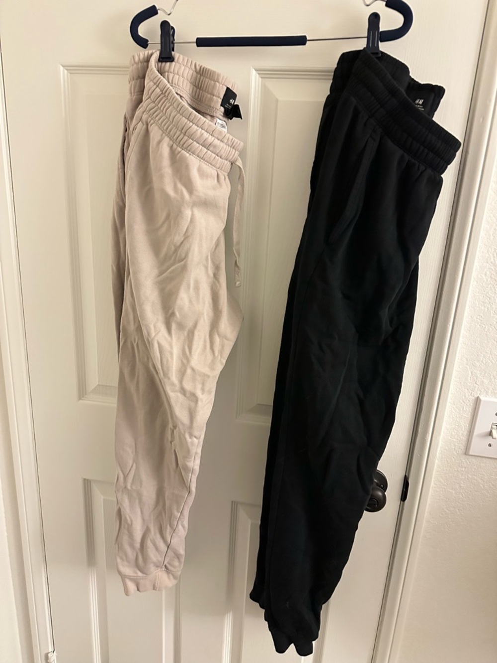H&M Regular Fit Sweatpants Jogger Men’s L Black & Beige